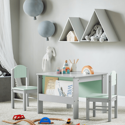 Conjunto de cadeiras de mesa infantil móveis SoBuy KMB88-HG