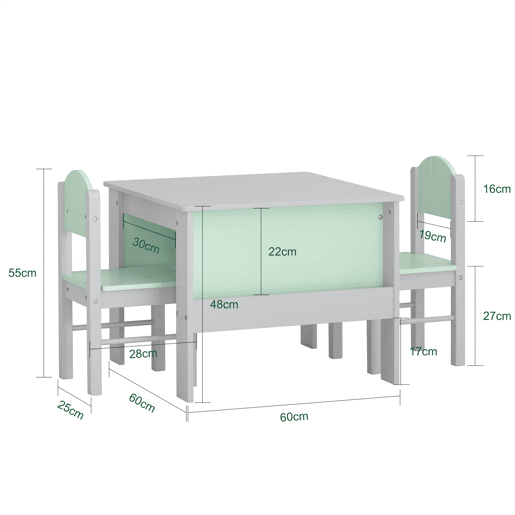 Conjunto de cadeiras de mesa infantil móveis SoBuy KMB88-HG