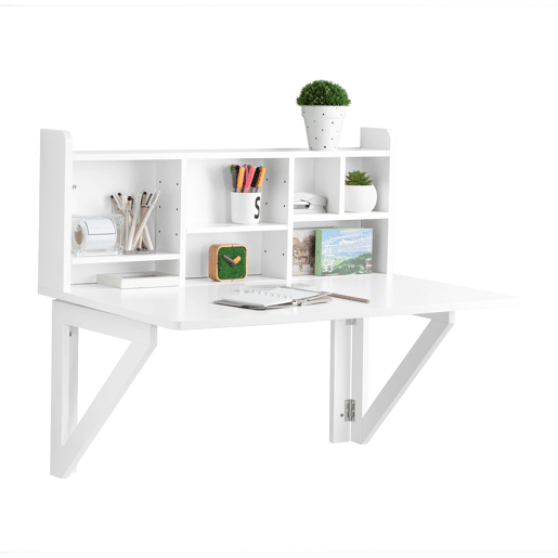 Mesa de parede Com prateleira integrada SoBuy FWT07-II-W