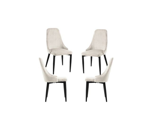 Pack 4 sillas kan terciopelo - beige