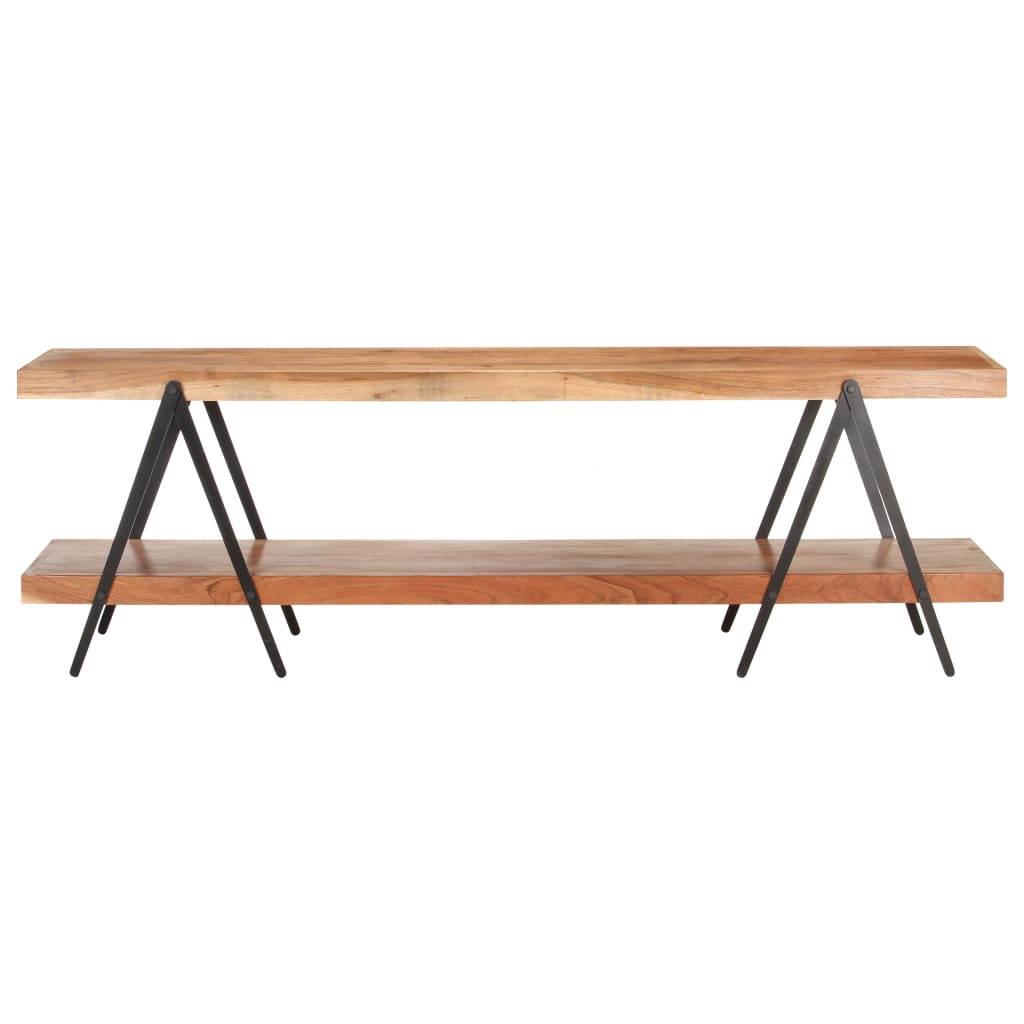 mueble para tv de madera maciza de acacia 160x40x50 cm