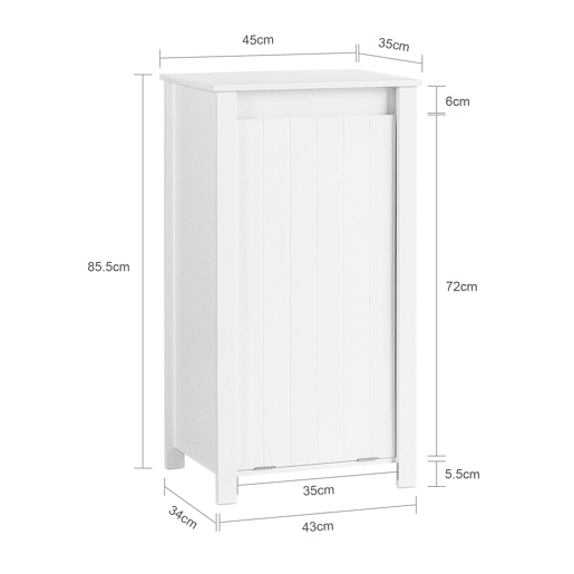 SoBuy BZR100-W Cesto para roupa suja com 1 cesto Branco
