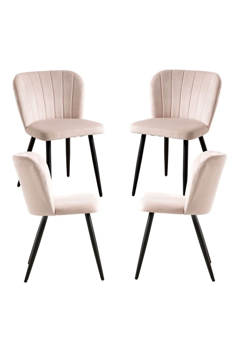 Pack 4 sillas luk terciopelo - beige