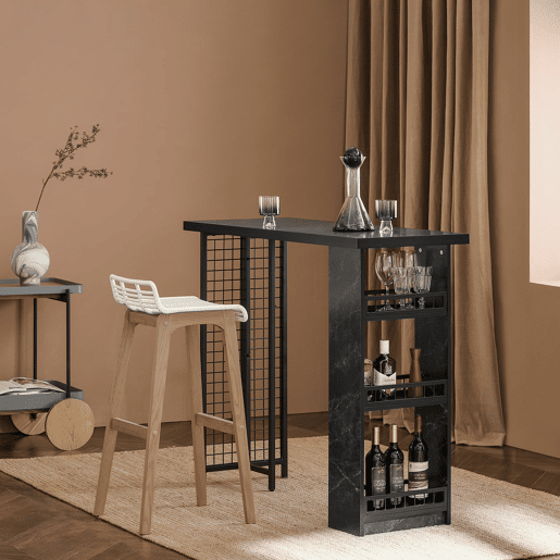 SoBuy Mesa alta de bar com 3 prateleiras FWT100-SCH