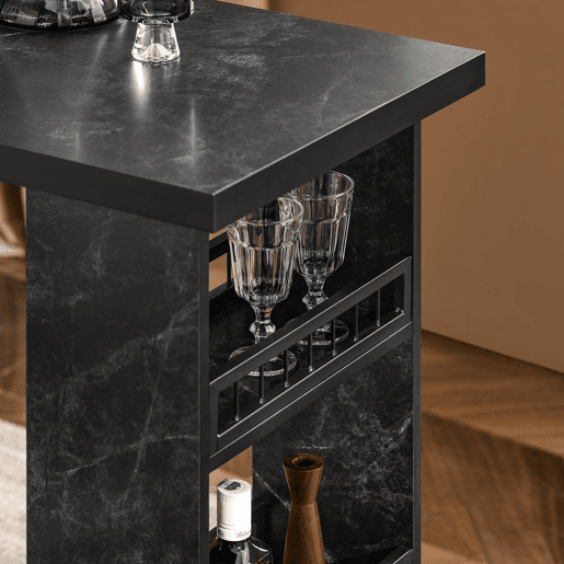SoBuy Mesa alta de bar com 3 prateleiras FWT100-SCH