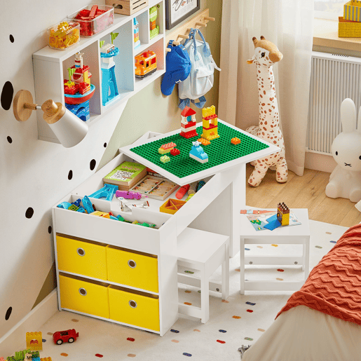 Conjunto de Mesa Infantil e 2 Cadeiras de Mesa SoBuy KMB75-W