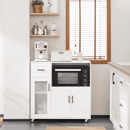 SoBuy armário com rodas, armário de cozinha, carrinho de cozinha FSB78-W