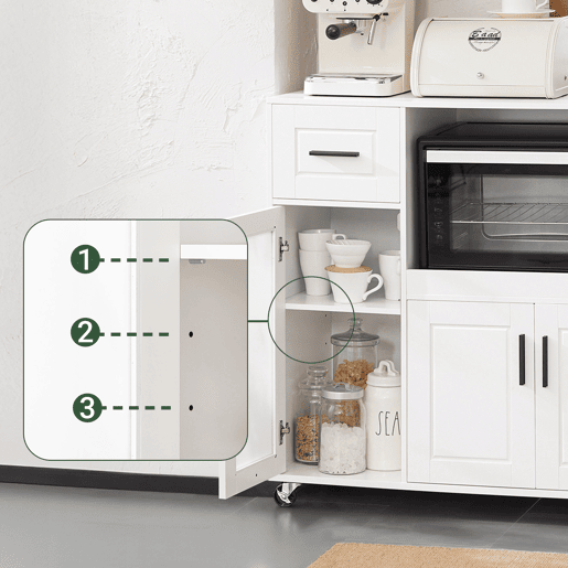 SoBuy armário com rodas, armário de cozinha, carrinho de cozinha FSB78-W