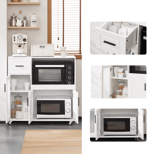 SoBuy armário com rodas, armário de cozinha, carrinho de cozinha FSB78-W