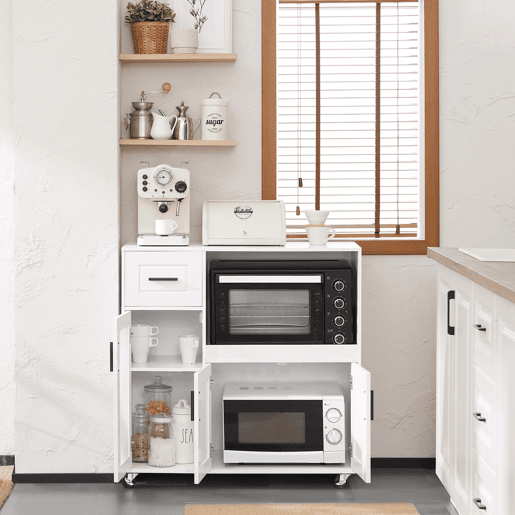 SoBuy armário com rodas, armário de cozinha, carrinho de cozinha FSB78-W