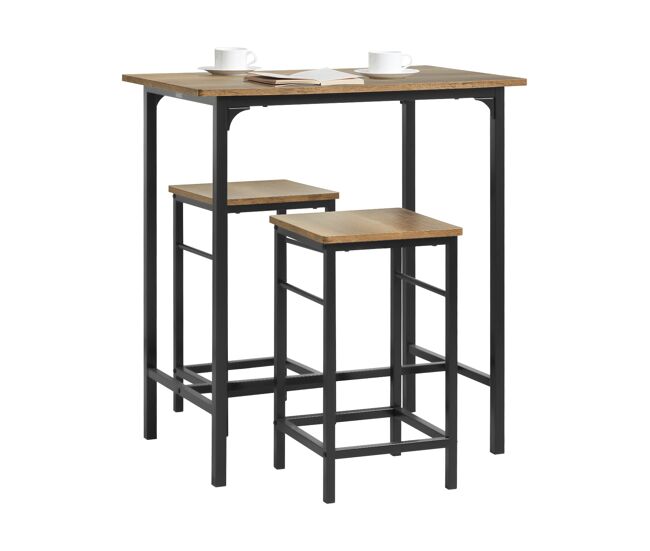 Juego de mesa alta de bar con 2 taburetes sobuy ogt10-pf