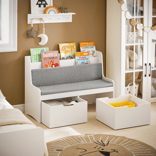 Estantes com almofada de assento Banco infantil SoBuy KMB66-W