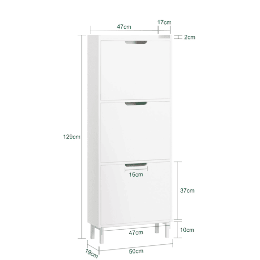 Sapateira Estreita com 3 Abas SoBuy FSR151-H-W