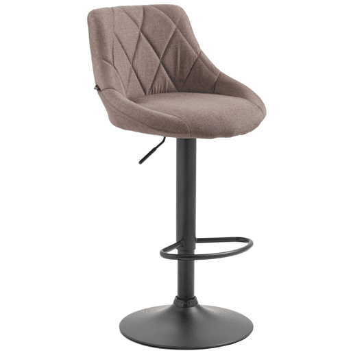 Taburete De Bar Lazio Tapizado En Tela Gris topo 49X46X83 cm