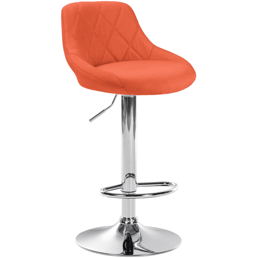 Taburete De Bar Lazio Tapizado En Tela Naranja 49X46X83 cm