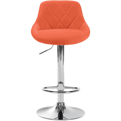 Taburete De Bar Lazio Tapizado En Tela Naranja 49X46X83 cm