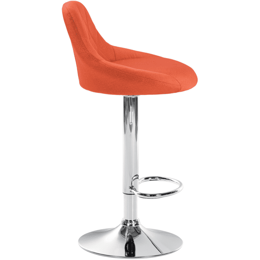 Taburete De Bar Lazio Tapizado En Tela Naranja 49X46X83 cm
