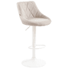 Taburete De Bar Lazio Tapizado En Tela Crema 49X46X83 cm