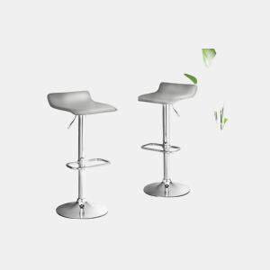 Taburete De Bar Dyn Simil cuero Gris 41X38X65 cm