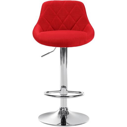 Taburete De Bar Lazio Tapizado En Tela Rojo 49X46X83 cm
