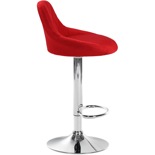 Taburete De Bar Lazio Tapizado En Tela Rojo 49X46X83 cm
