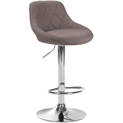 Taburete De Bar Lazio Tapizado En Tela Gris topo 49X46X83 cm
