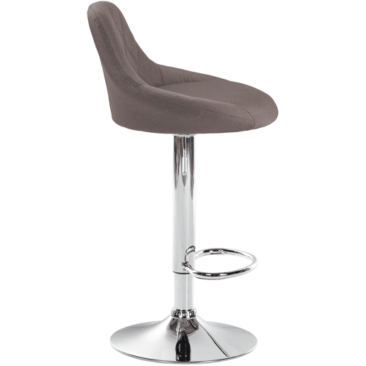 Taburete De Bar Lazio Tapizado En Tela Gris topo 49X46X83 cm