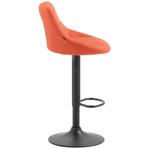 Taburete De Bar Lazio Tapizado En Tela Naranja 49X46X83 cm