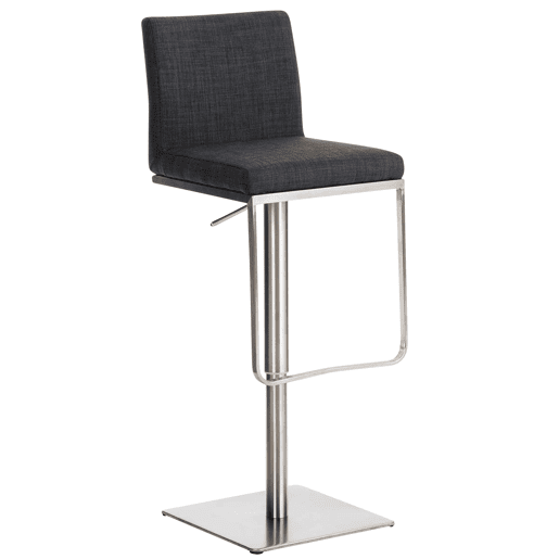 Taburete de bar Funda de tela Panamá Gris oscuro 44X42X86 cm