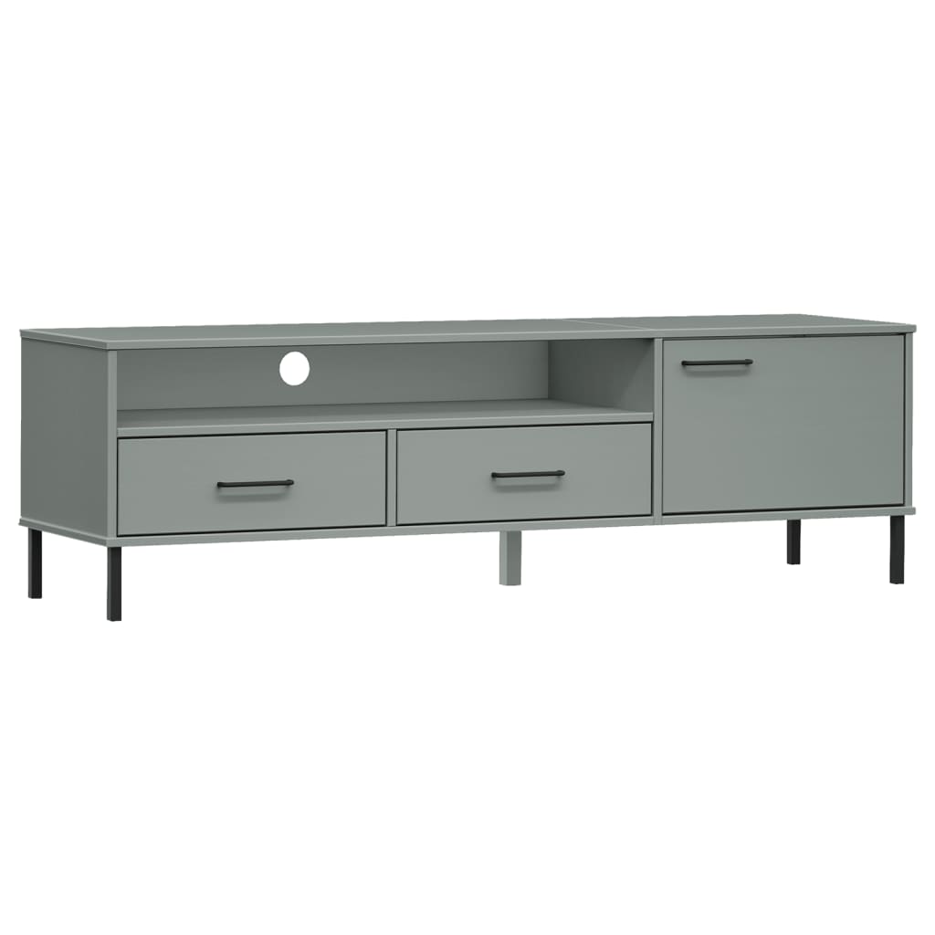 mueble de tv con patas de metal oslo madera maciza pino gris