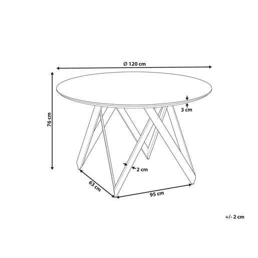 Mesa de jantar OXHILL Preto 120 cm 120 cm