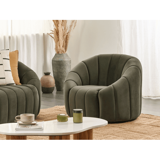 Poltrona MALUNG Veludo Verde escuro