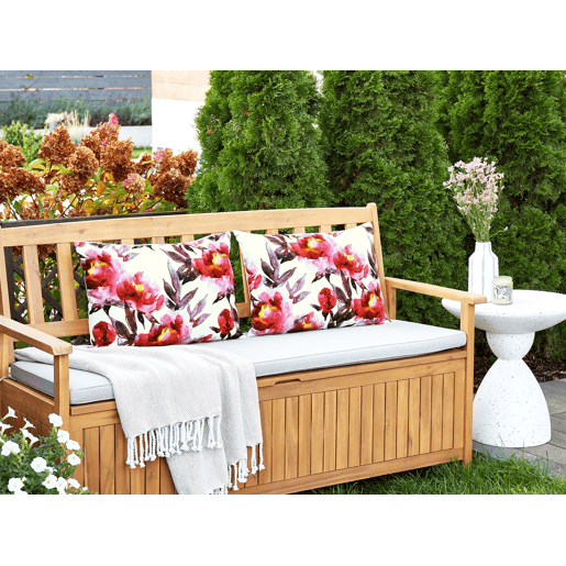 Conjunto de 2 almofadas de jardim LANROSSO Padrão floral 40 x 60 cm Rosa