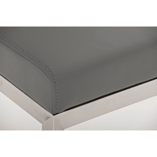 Taburete de bar Paros con tapizado de cuero sintético Simil cuero Gris 48X42X104 cm