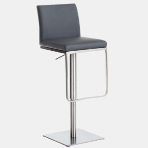 Taburete de bar Panamá con revestimiento de polipiel Simil cuero Gris 44X42X86 cm