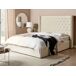 Beliani Cama con almacenaje Terciopelo LUBBON 190x217 Beliani Cama con almacenaje Terciopelo LUBBON 190x217 Blanco/ Beige