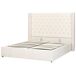 Beliani Cama con almacenaje Terciopelo LUBBON 190x217 Beliani Cama con almacenaje Terciopelo LUBBON 190x217 Blanco/ Beige