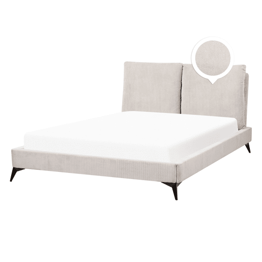 Cama Bombazine MELLE 140 x 200 cm Creme claro
