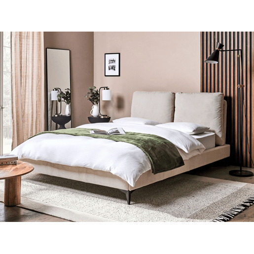 Cama Bombazine MELLE 140 x 200 cm Creme claro