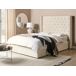Beliani Cama con almacenaje Terciopelo LUBBON 170x217 Beliani Cama con almacenaje Terciopelo LUBBON 170x217 Blanco/ Beige
