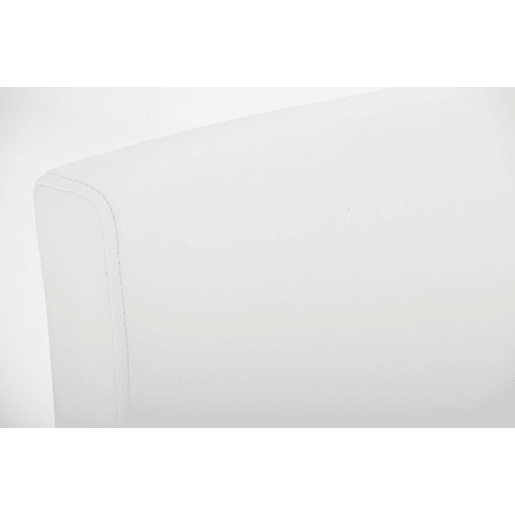 Taburete de bar Paros con tapizado de cuero sintético Simil cuero Blanco 48X42X104 cm