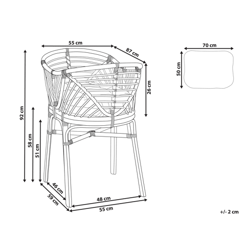 Berço Rattan GRUISSAN 50 x 70 cm Natural