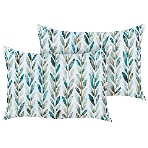 Conjunto de 2 almofadas de jardim LOANO Padrão de plantas 40 x 60 cm Verde