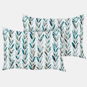 Conjunto de 2 almofadas de jardim LOANO Padrão de plantas 40 x 60 cm Verde