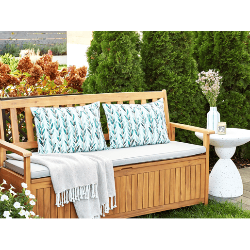 Conjunto de 2 almofadas de jardim LOANO Padrão de plantas 40 x 60 cm Verde