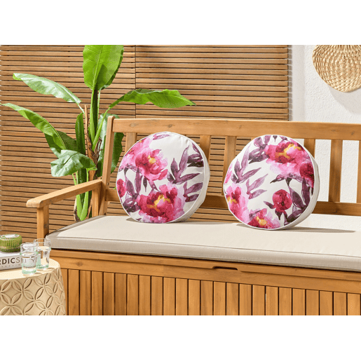 Conjunto de 2 almofadas de jardim LANROSSO Padrão floral 40 x 40 cm Rosa