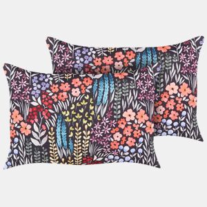 Conjunto de 2 almofadas de jardim CASTELARO Padrão floral 40 x 60 cm Multicolor