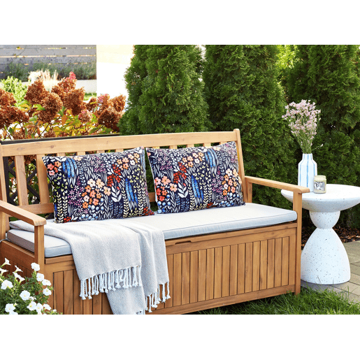 Conjunto de 2 almofadas de jardim CASTELARO Padrão floral 40 x 60 cm Multicolor