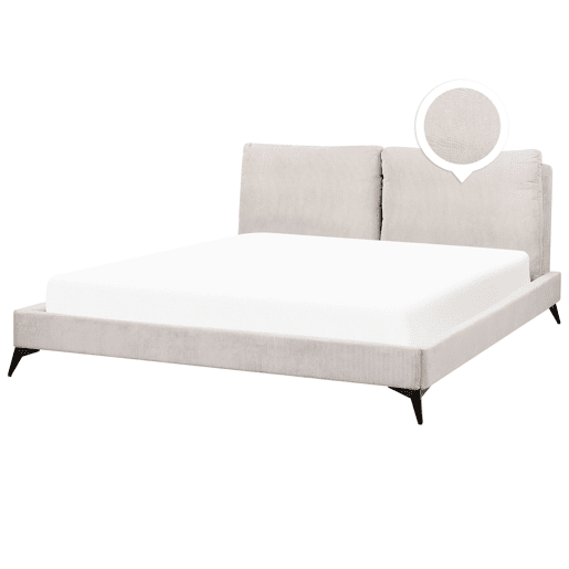 Cama Bombazine MELLE 180 x 200 cm Creme claro
