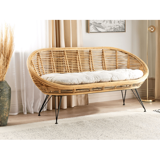 Sofá de jardim 2 lugares MARATEA Rattan Natural